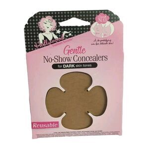 NEW Hollywood No-Show Nipple Concealers Dark Skin Tones 4 Pairs Reusable Pasties